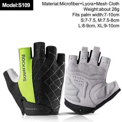 ROCKBROS New Road Bike MTB Gloves Microfiber Wear Resistant Gym Training Fingerless Glove Half Finger Bicycle Cycling Equipment