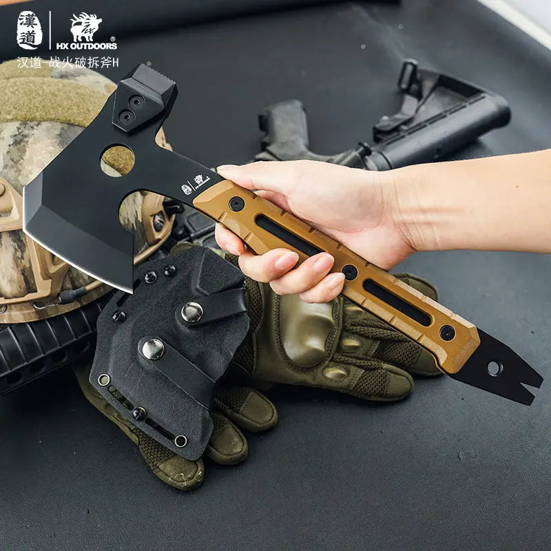 HX Outdoors New Tactical Axe ,multi-purpose Cool Camping Axe ,Fire Rescue Jungle Adventure Axe,Self-defense Tool Dropshipping