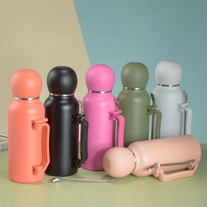 Stainless Steel Yerba Mate Thermos 1200ml Large Capacity Portable Vacuum Flask Outdoors Insulated Tumbler Handle Water Bottle