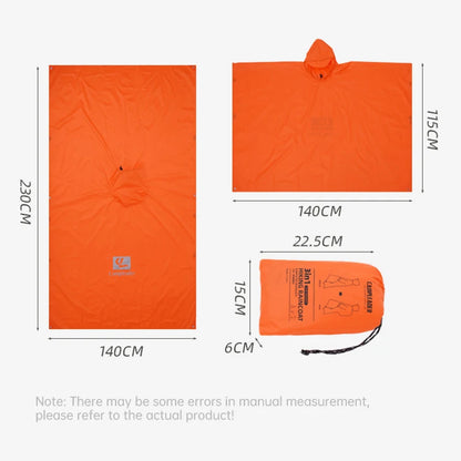 3 In 1 Waterproof Raincoat Lightweight Outdoor Hiking Rain Poncho Rain Jacket Cover Sun Shelter Camping Hiking Cycling Climbing