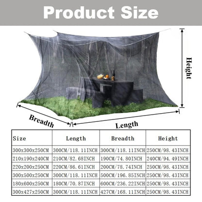 Breathable Portable Camping Mosquito Net 300x300x250cm Large Outdoor Travel Mosquito Insect Proof Tent White Black Zanzariera