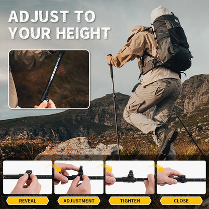 Naturehike ST03 Snow Pro Trekking Poles Outdoor Aluminum Alloy Camping Hiking Cane External Lock Telescopic Climbing Equipment