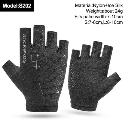 ROCKBROS New Road Bike MTB Gloves Microfiber Wear Resistant Gym Training Fingerless Glove Half Finger Bicycle Cycling Equipment