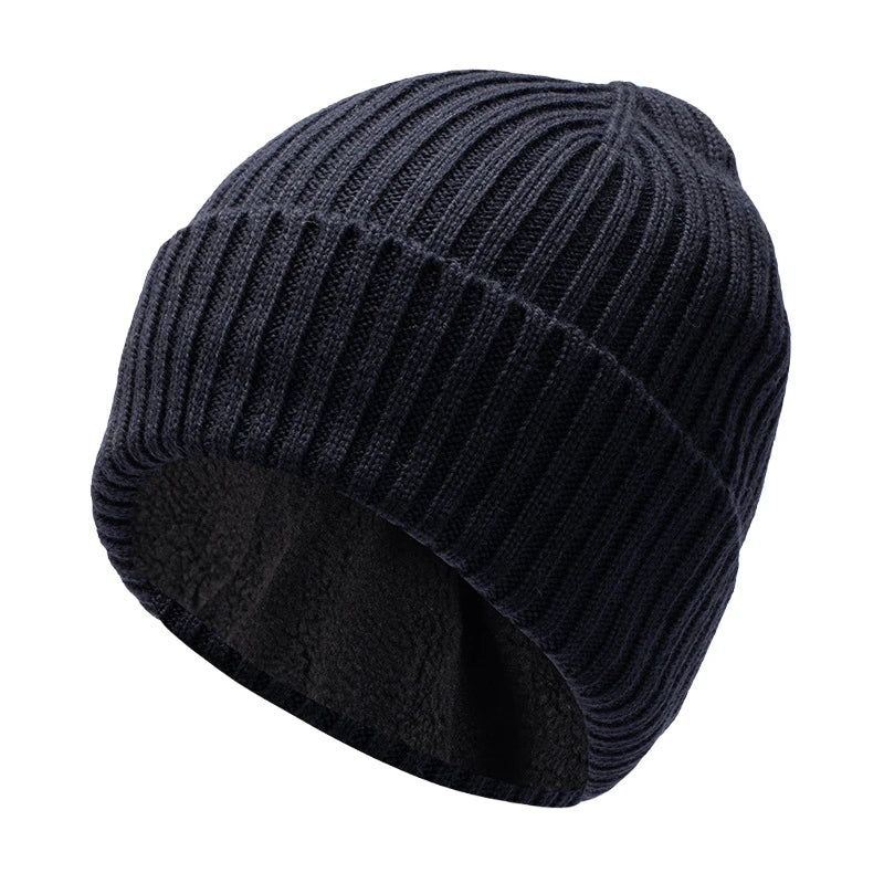 Oversize Wool Beanie Hat for Big Head Men Women Fleece Lined Large Winter Hat Ski Skull Cap Dad Outdoors Skullcap Plain Knit Hat