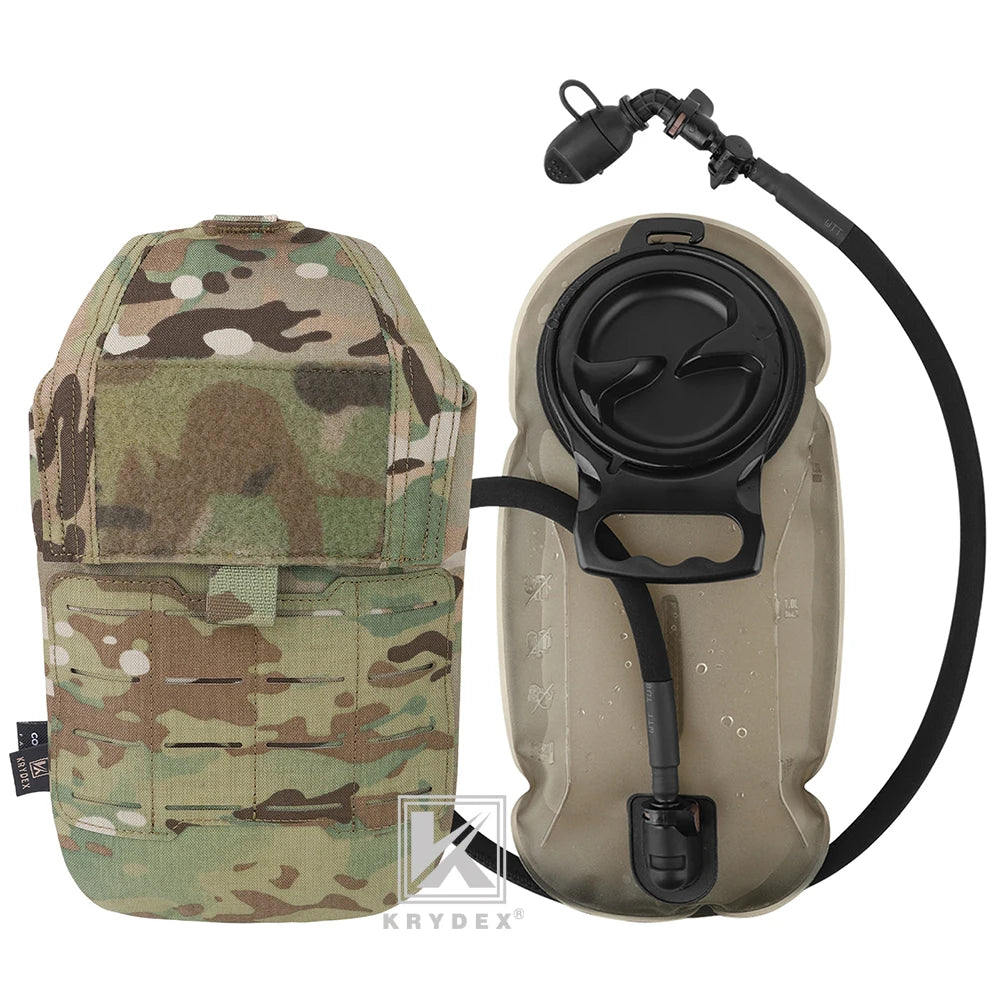 KRYDEX Tactical 1.5L 50oz Hydration Bladder Pouch Low Profile Hydra Carrier MOLLE Water Pack Bag Outdoor Hiking Accessories