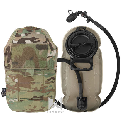 KRYDEX Tactical 1.5L 50oz Hydration Bladder Pouch Low Profile Hydra Carrier MOLLE Water Pack Bag Outdoor Hiking Accessories