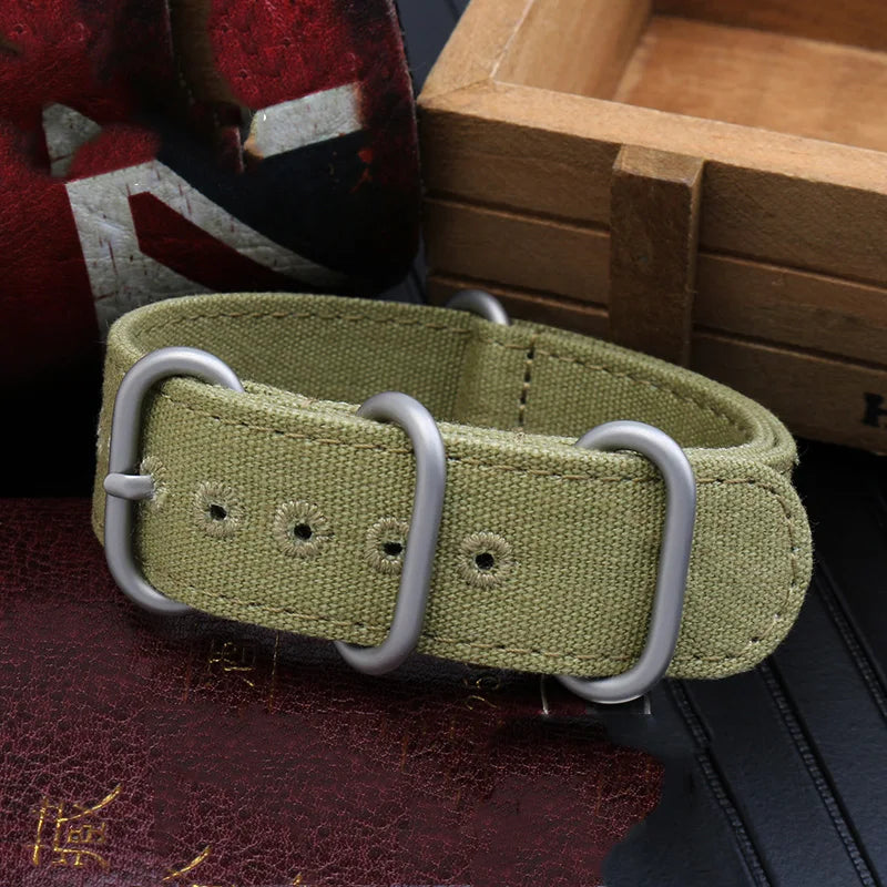 For any brand watch Fabric Military watchband watch Climbing Sports wristband straps 20 22 24 26mm men' Cotton canvas bracelet