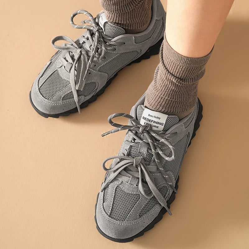 BEAUTODAY Casual Sneakers Women Mesh Patchwork Lace Up Ballet German Trainers Outdoors Ladies Sports Shoes Handmade 29935