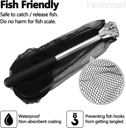 Fishing Landing Net Fishing Net Fish Catching or Releasing Net for Fly Fishing Kayak Boating Trout Fishing Tools