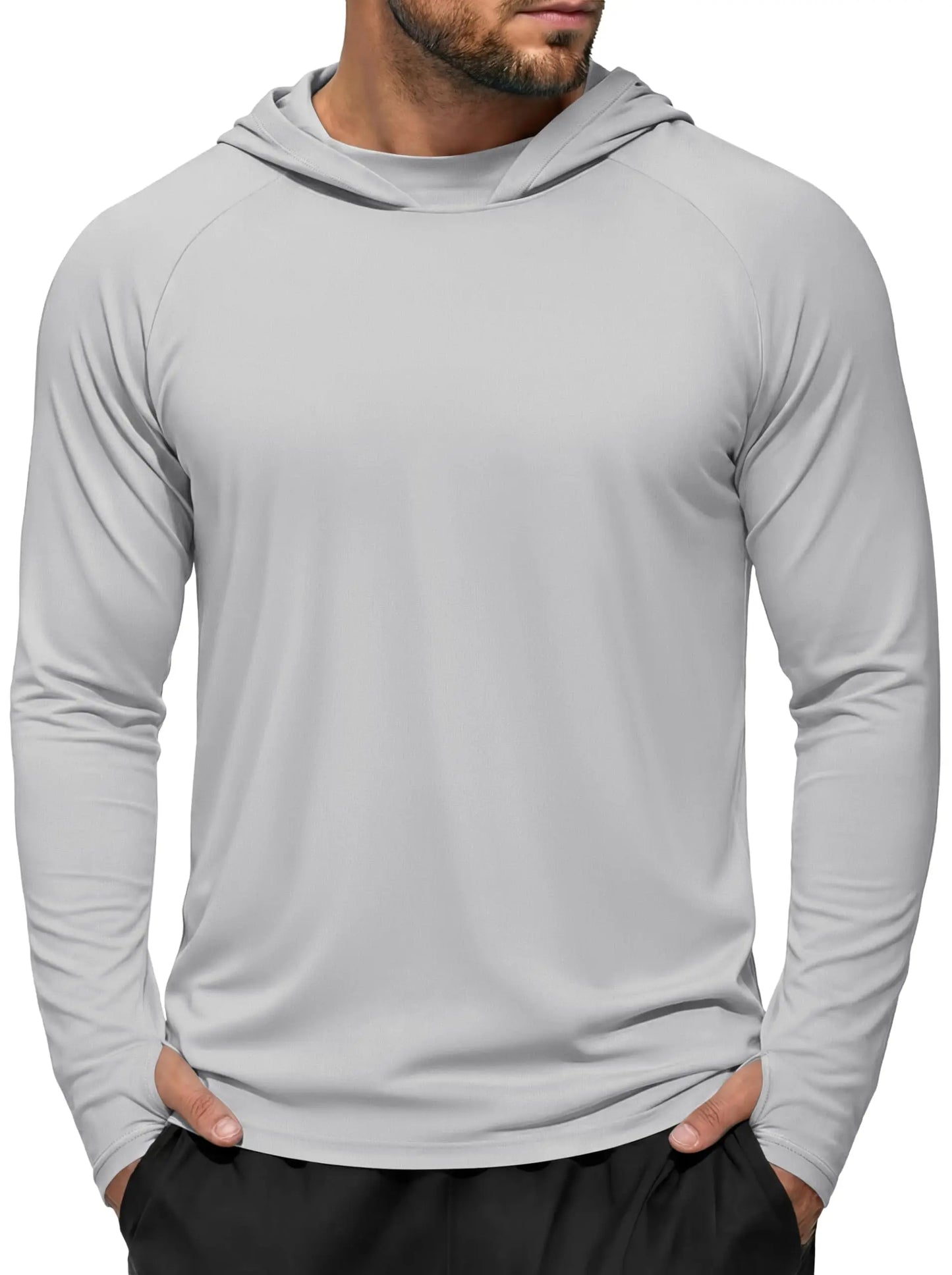 TACVASEN Men's UPF 50+ Hoodie Fishing Shirts Long Sleeve High Collar Mesh UV Sun Protection Rash Guard Swim Beach Running Hiking