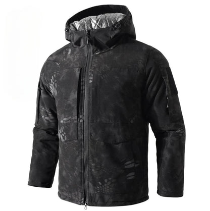 Camouflage Tooling Mens Hooded Parkas Thickened Winter Durable Multiple Pockets Outdoors Working Cotton Jackets Warm Windbreaker