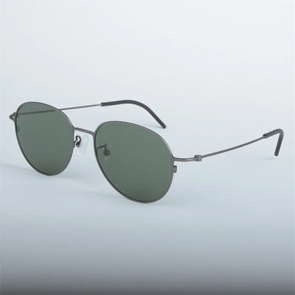 Handmade Pure Titanium Polarized Sunglasses Men Oval Round Eyeglasses Outdoors Women Big Face Spectacles Eyewear No Fade Eyewear