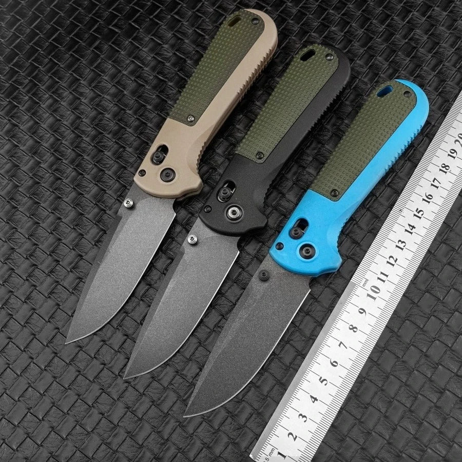 BM 430 Portable Folding Knife with D2 Blade Nylon Fiber Handle Suitable for Outdoor Camping Hiking and Picnicking Fruit Knife
