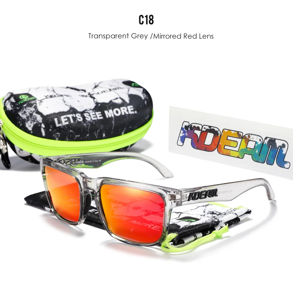 KDEAM Men's Polarized Sunglasses Square Casual Outdoors Sun Glasses Women Unisex Sunglass For Couple With New Package