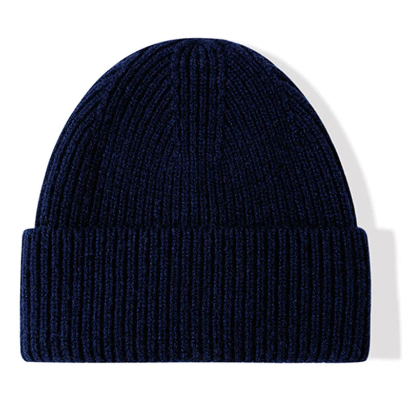 Men Women 100% Merino Wool Beanie Hats Winter Thermal Hat Cuffed Knit Ribbed Beanie Hiking Skiing One Size