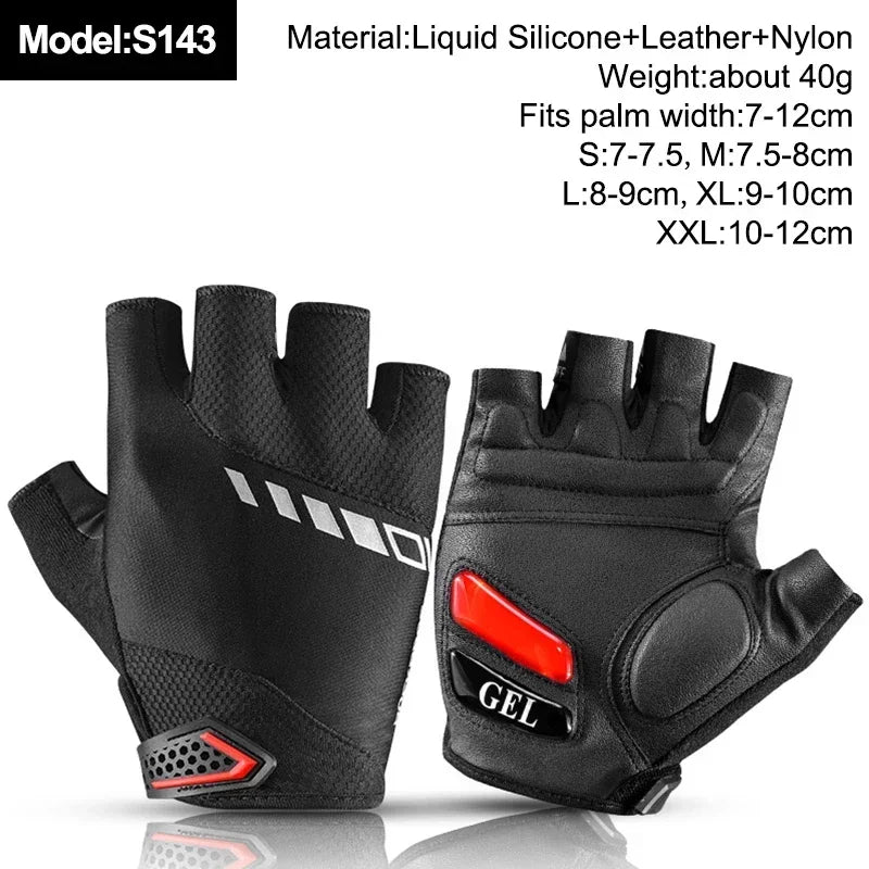 ROCKBROS New Road Bike MTB Gloves Microfiber Wear Resistant Gym Training Fingerless Glove Half Finger Bicycle Cycling Equipment