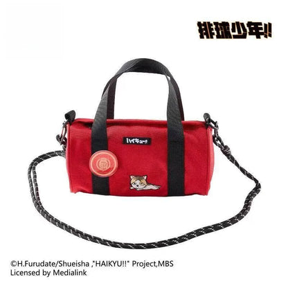 Haikyuu!! HandbagLarge-capacity Student Backpack Sports Fitness Mountain Climbing Hiking Crossbody Cylindrical Storage Bag