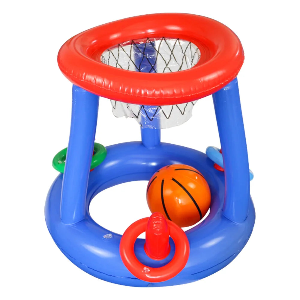 Inflatable Pool Basketball Set,Floating Swimming Ring & Beach Ball Games Summer Party Fun Favors Water Battle for Kids & Adults