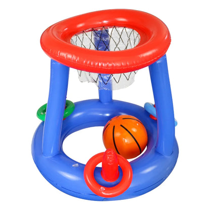 Inflatable Pool Basketball Set,Floating Swimming Ring & Beach Ball Games Summer Party Fun Favors Water Battle for Kids & Adults