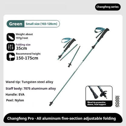 Naturehike 5-Section Trekking Pole Teleskopic Ultralight Walking Stick Hiking Climbing Stick Carbon Fiber Aluminum Alloy Folding