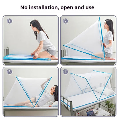 Pop Up Mosquito Net Portable Foldable - No Installation 3s Auto Setup for Student Dormitory/Camping Travel/Home Bed Ultra Light