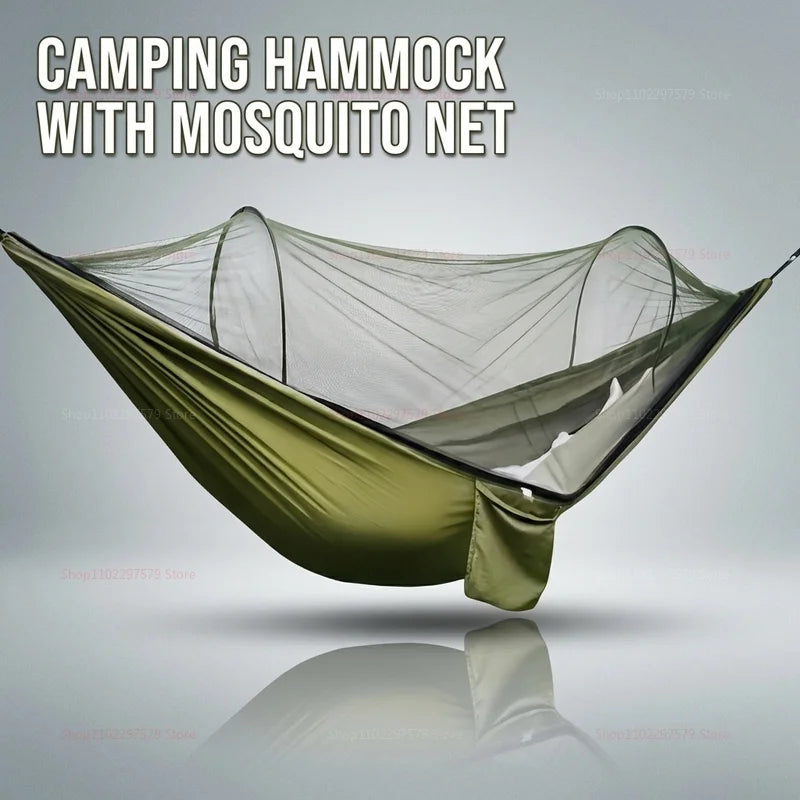 Portable outdoor camping hammock, equipped with mosquito net, lightweight bed, camping net, sleeping tent, camping equipment