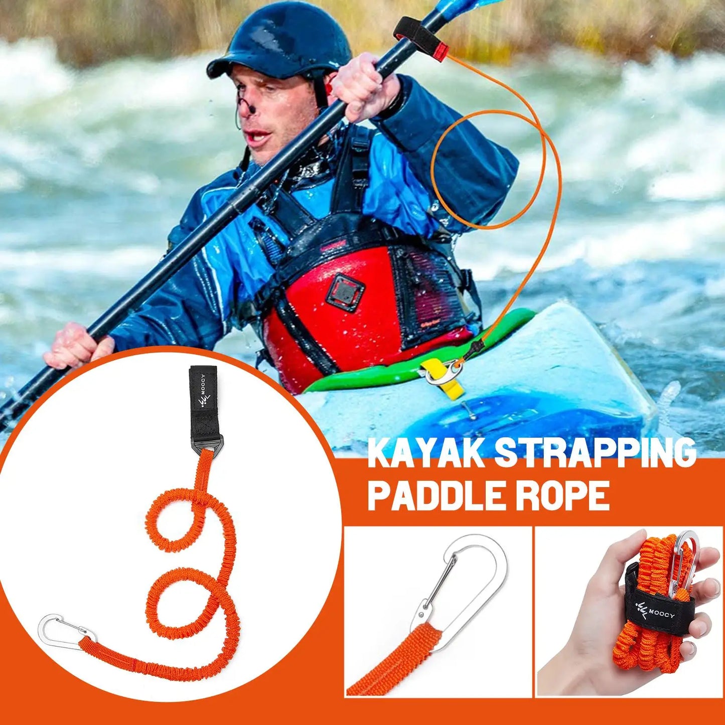 Canoe Safety Rope Kayak Strapping Paddle Rope Portable Rope Protection Foot Boat Rope Charge Anti Release Accessories Oar B H8V0