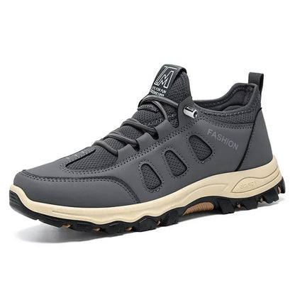 Men Soft Hiking Shoes Summer Breathable Mesh Sneakers Light Black Hike Footwear Walking Shoes Outdoor Shoes Climbing Shoe Male
