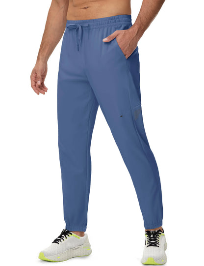 TACVASEN Lightweight UPF50+ Sweatpants Mens Quick Dry Hiking Pants with 3 Pockets Waterproof Trekking Fishing Casual Joggers
