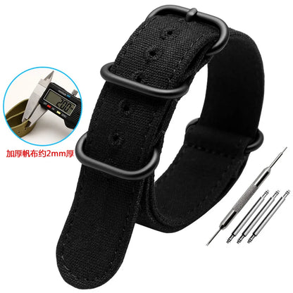 For any brand watch Fabric Military watchband watch Climbing Sports wristband straps 20 22 24 26mm men' Cotton canvas bracelet