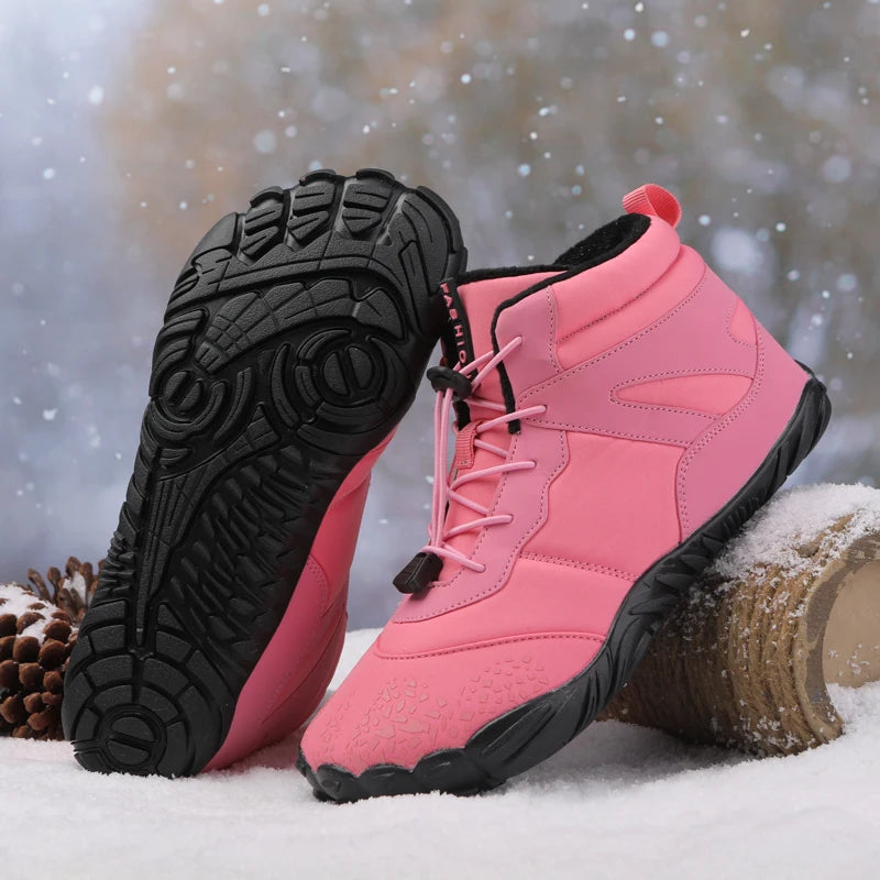 Barefoot Boots Women Winter Snow Boots for Men Plush Warm Ankle Shoes Non-slip Outdoor Waterproof Hiking Shoes Plus Size