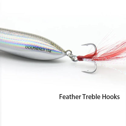 Freshwater Fishing Lures, Top Water Fishing Gear for Trout and Bass Fish, Spooks Cupped Mouth Walker, Long Casting Treble Hooks