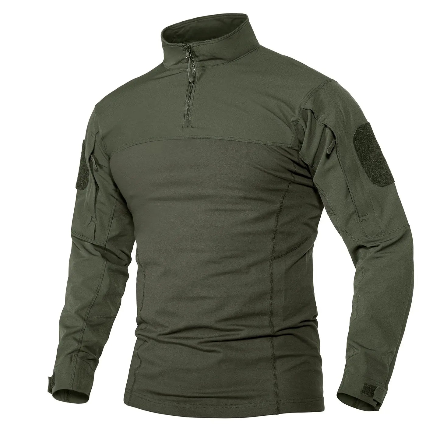 KEFITEVD Men's Hunting T-shirts 1/4 Zip Long Sleeve Shirt Outdoor Climbing Hiking Climbing Tees Camping Fishing Pullover Tops
