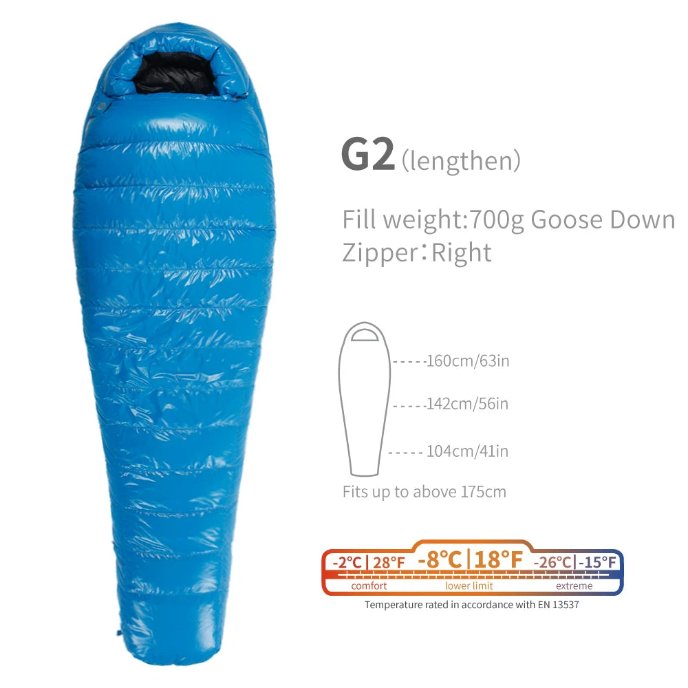 AEGISMAX G2 -8 Degree 800FP Goose Down Sleeping Bag Ultralight Outdoor Camping Hiking Sleeping Bag for Men & Women