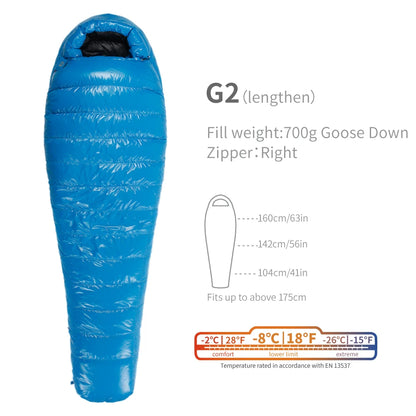 AEGISMAX G2 -8 Degree 800FP Goose Down Sleeping Bag Ultralight Outdoor Camping Hiking Sleeping Bag for Men & Women