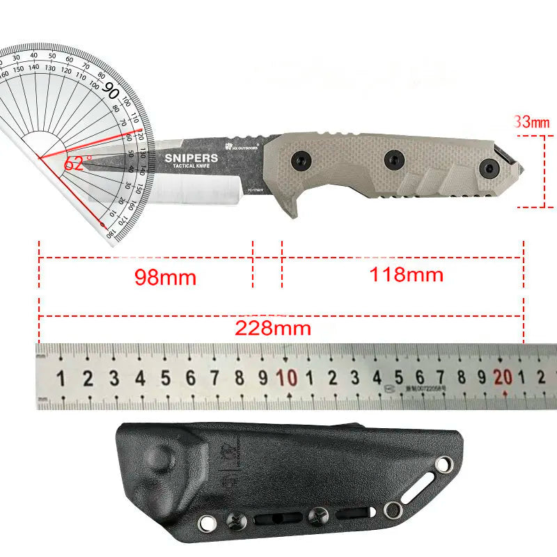 HX Outdoors Tactical Knife,Hunting Jungle Knives ,Camping Survival Knife,Rescue Edc Tool G10 Handle WIth Kydex Dropshipping