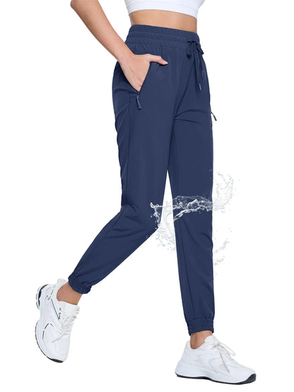 TACVASEN Women’s Joggers Breathable Waterproof Quick Dry Gym Pants Lightweight Sweatpants With Pockets Camping Running Hiking