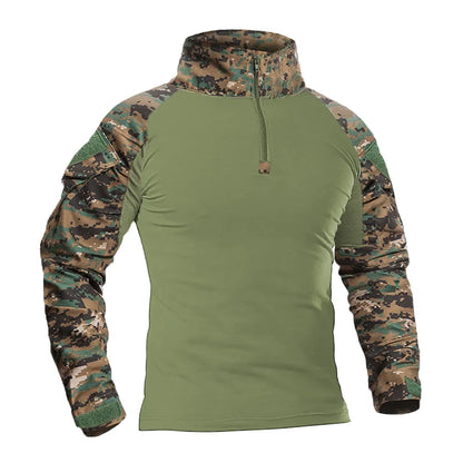 Outdoor Tactical Hiking T-Shirts Men Combat Military Army CP Camouflage Long Sleeve Hunting Climbing Shirt Cotton Sport Clothes
