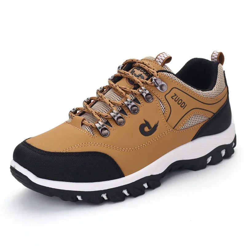 Casuals Men Shoes Summer Breathable Hiking Walking Sneakers Outdoor Ultralight Leather Slip-on Climbing Trekking Sneakers