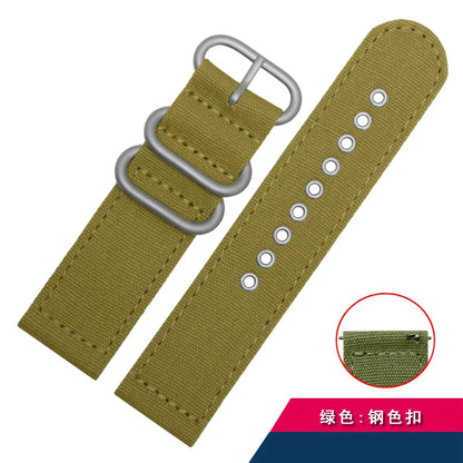 For any brand watch Fabric Military watchband watch Climbing Sports wristband straps 20 22 24 26mm men' Cotton canvas bracelet