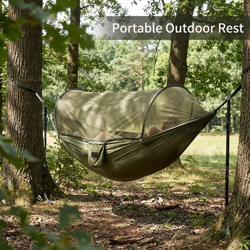 Portable outdoor camping hammock, equipped with mosquito net, lightweight bed, camping net, sleeping tent, camping equipment