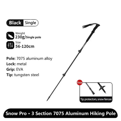 Naturehike ST03 Snow Pro Trekking Poles Outdoor Aluminum Alloy Camping Hiking Cane External Lock Telescopic Climbing Equipment