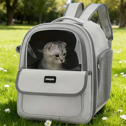 Large Capacity Breathable Mesh Portable Foldable Pet Carrier Backpack for Dog and Cat Outdoor Travel Camping Hiking Supplies