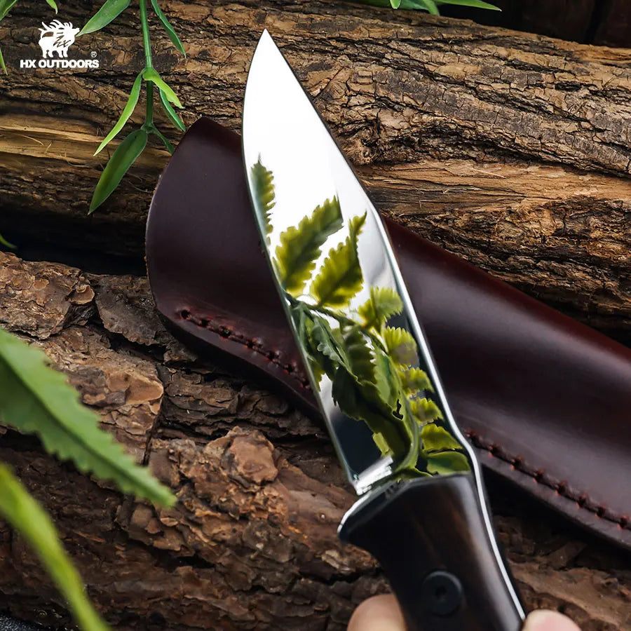 Hx Outdoors Cassic Hunting Knife,Premium Knife, japanese knives,Cleaver Field Kitchen Knives Leather Sheath Dropshipping
