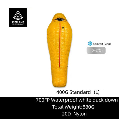 Ice Flame HW 20D Nylon Ultralight Mummy White Goose Down Sleeping Bag Outdoors Camping Keep Warm Duck Down Adult Equipment