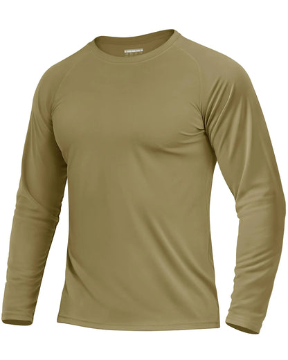 KEFITEVD Men's UPF 50+ Quick Dry Long Sleeve T-Shirts Men Sun Protection Outdoor Fishing Hiking T-Shirts UV Block Shirts Tops