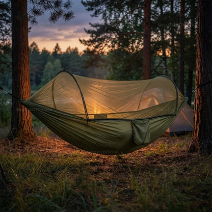 Portable outdoor camping hammock, equipped with mosquito net, lightweight bed, camping net, sleeping tent, camping equipment