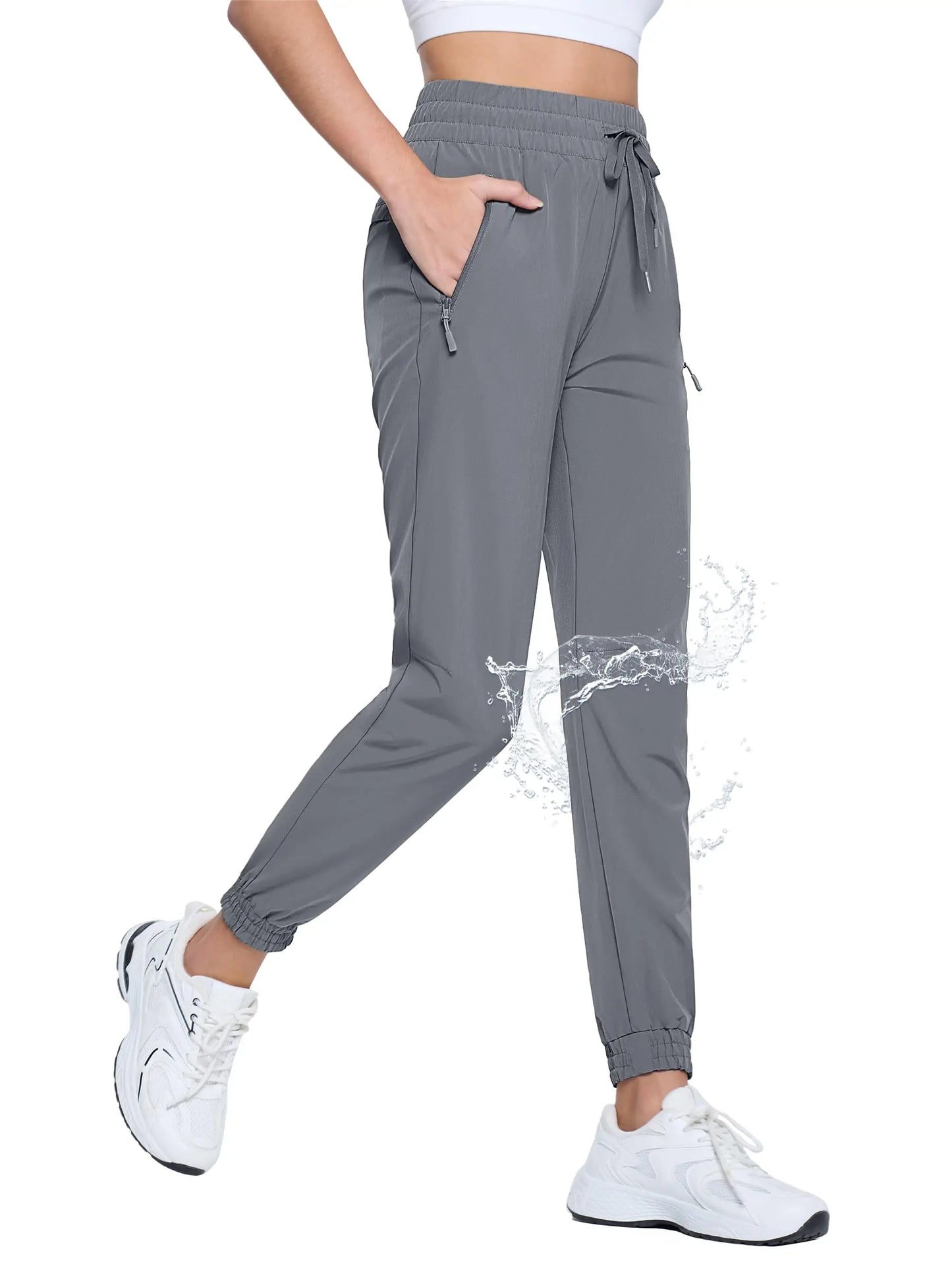 TACVASEN Women’s Joggers Breathable Waterproof Quick Dry Gym Pants Lightweight Sweatpants With Pockets Camping Running Hiking