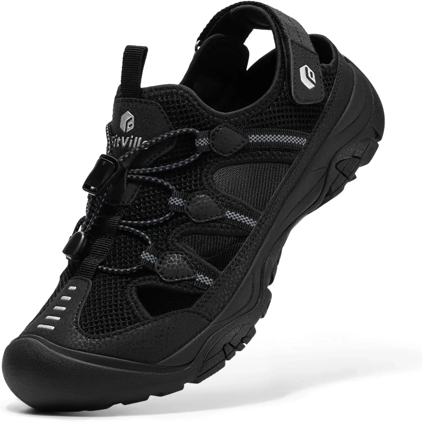 FitVille Wide Width Men'S Sandals Closed-Toe Hiking & Water Sandals With Arch Support For Swollen Feet Non-Slip Summer Shoes