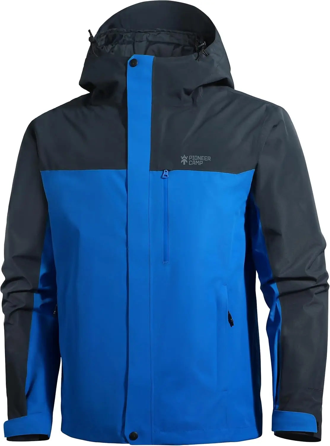 Pioneer Camp Mens Rain Jacket Waterproof Shell Jacket Hooded Lightweight Rain Coat for Outdoor Hiking 4 Pockets Windbreaker